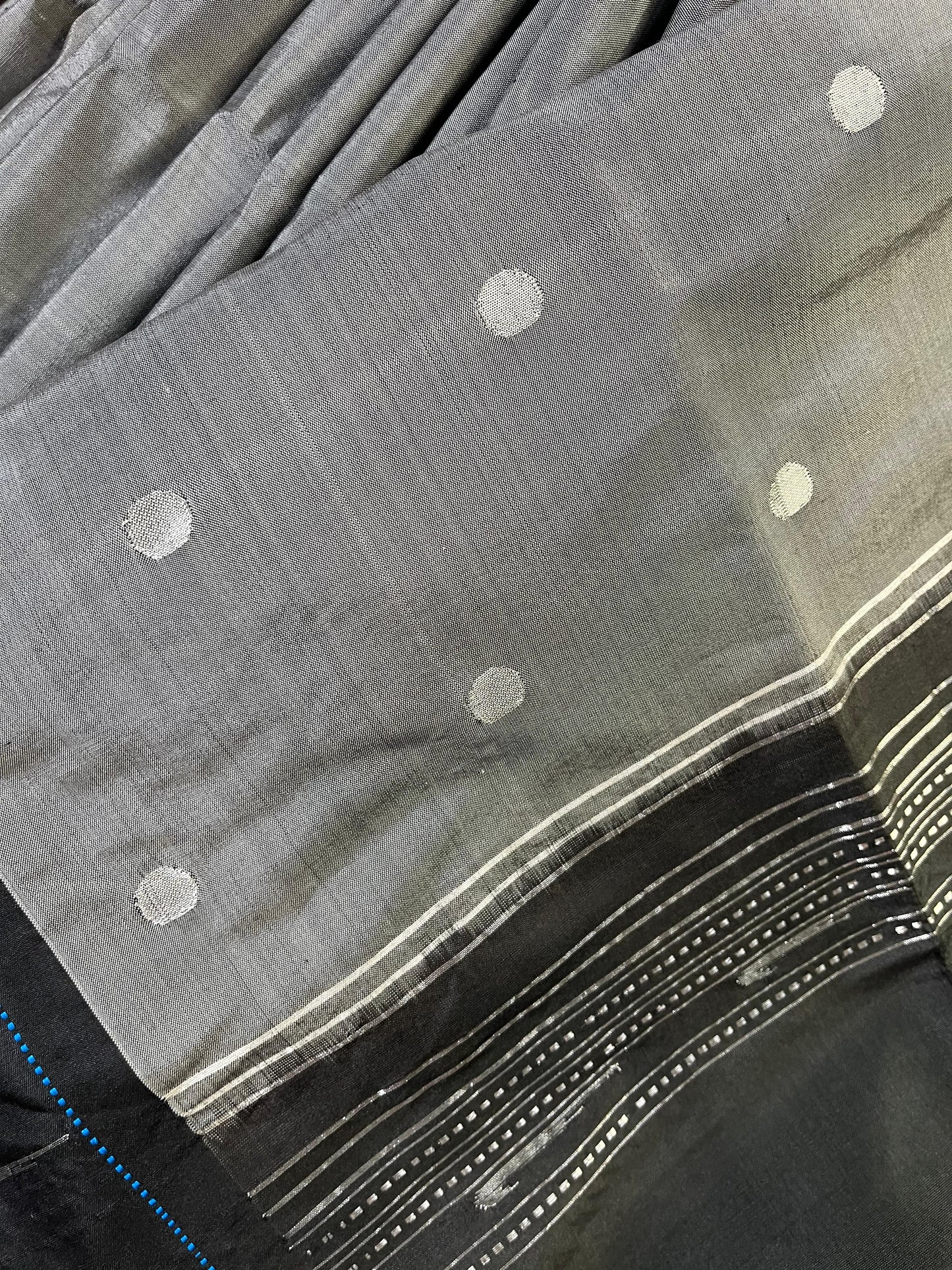 GREY SILK PURE HANDLOOM PAITHANI SAREE