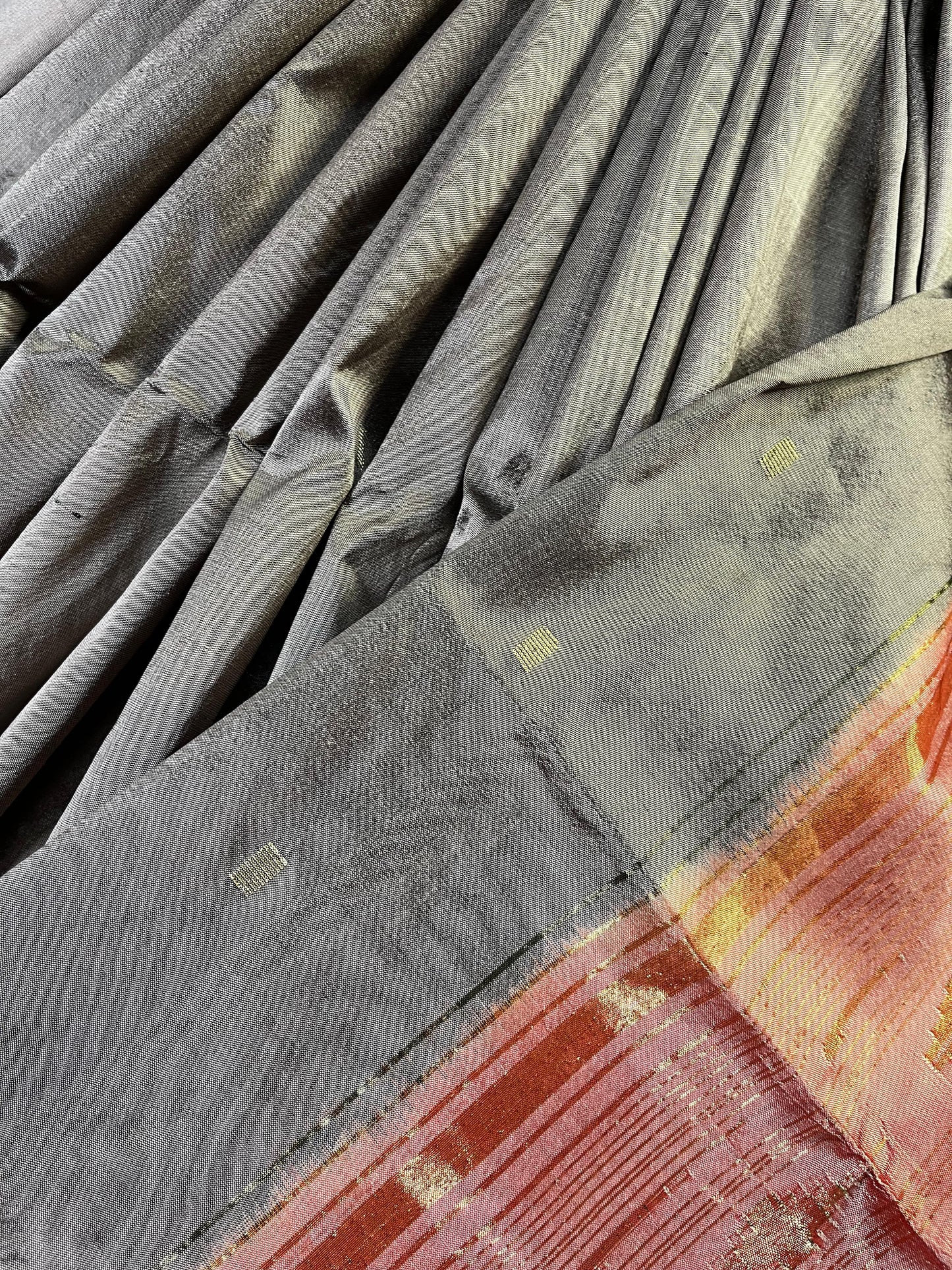 LIGHT GREY SILK PURE HANDLOOM PAITHANI SAREE