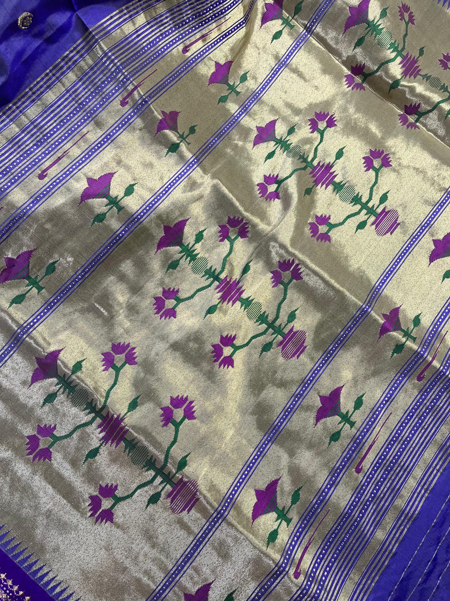 LILAC SILK PURE HANDLOOM PAITHANI SAREE
