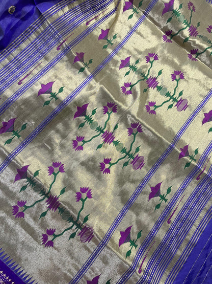 LILAC SILK PURE HANDLOOM PAITHANI SAREE