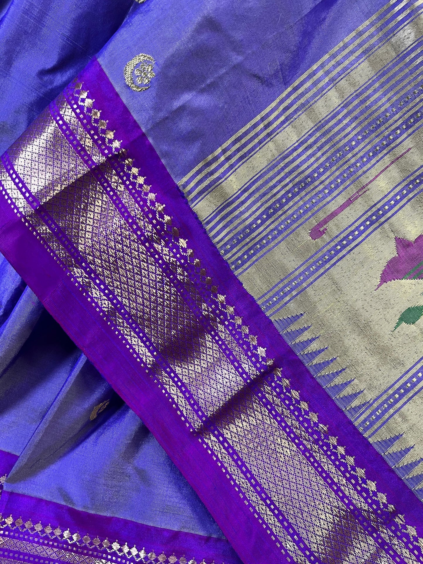 LILAC SILK PURE HANDLOOM PAITHANI SAREE
