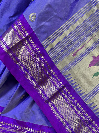 LILAC SILK PURE HANDLOOM PAITHANI SAREE