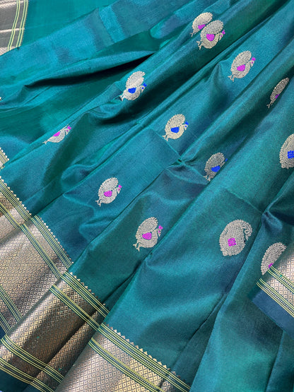 GREEN SILK PURE HANDLOOM PAITHANI SAREE