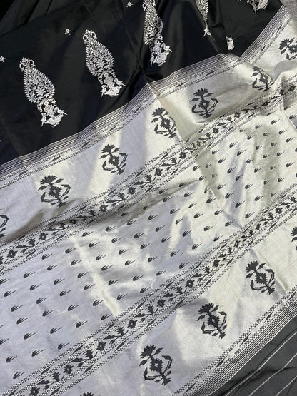 BLACK SILK PURE HANDLOOM PAITHANI SAREE