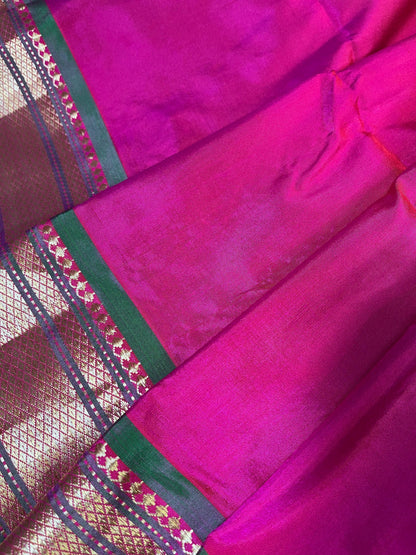 PINK SILK PURE HANDLOOM PAITHANI SAREE
