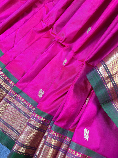 PINK SILK PURE HANDLOOM PAITHANI SAREE