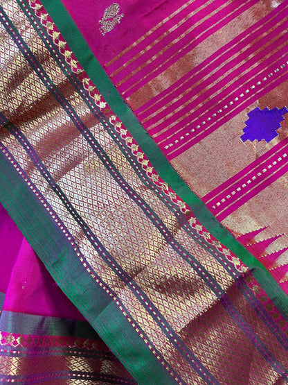 PINK SILK PURE HANDLOOM PAITHANI SAREE