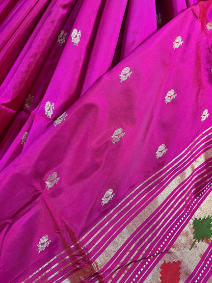 PINK SILK PURE HANDLOOM PAITHANI SAREE