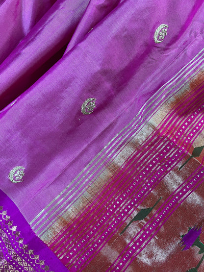 PINK SILK PURE HANDLOOM PAITHANI SAREE