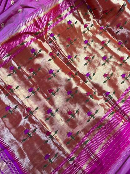 PINK SILK PURE HANDLOOM PAITHANI SAREE