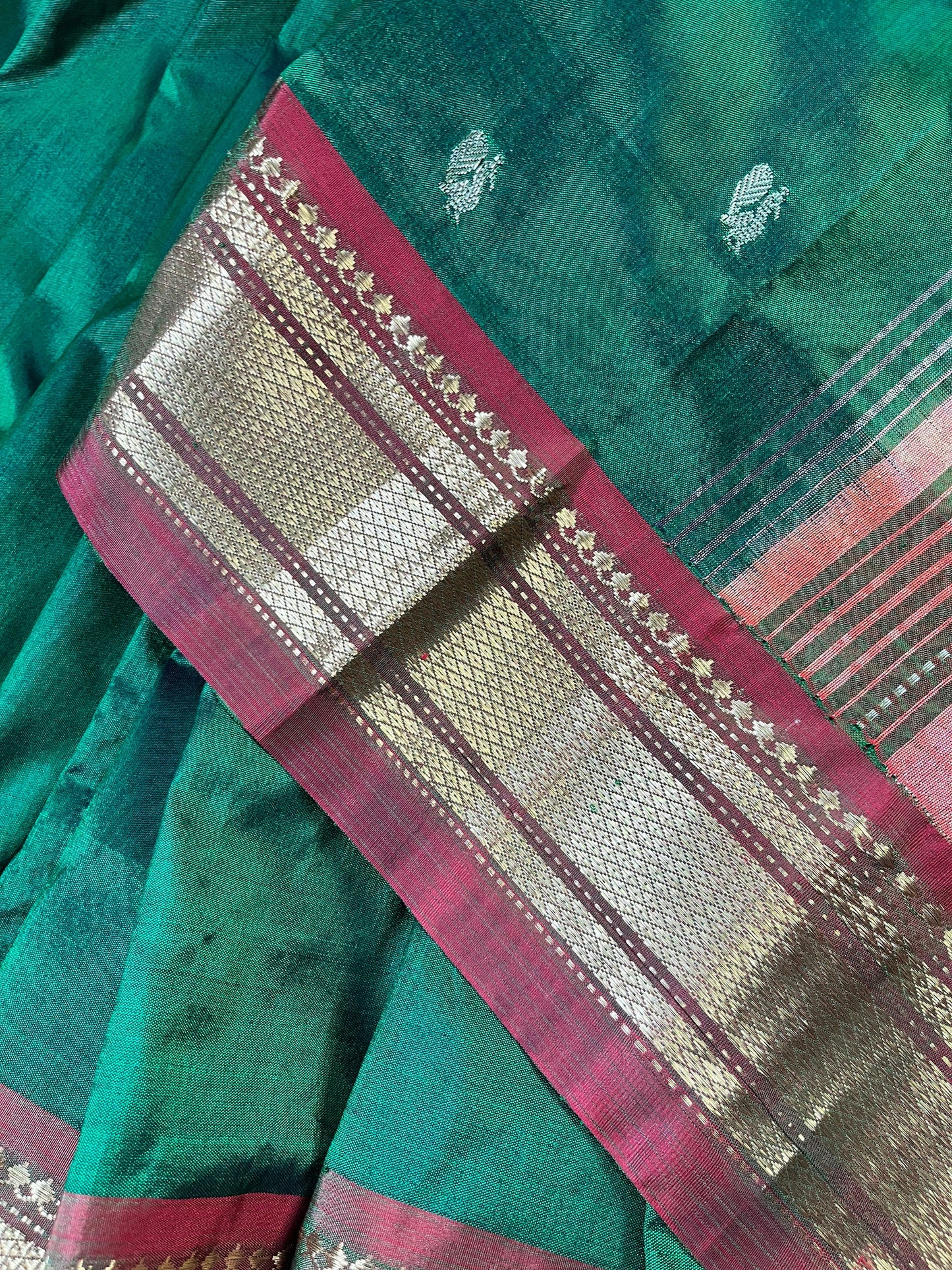GREEN SILK PURE HANDLOOM PAITHANI SAREE