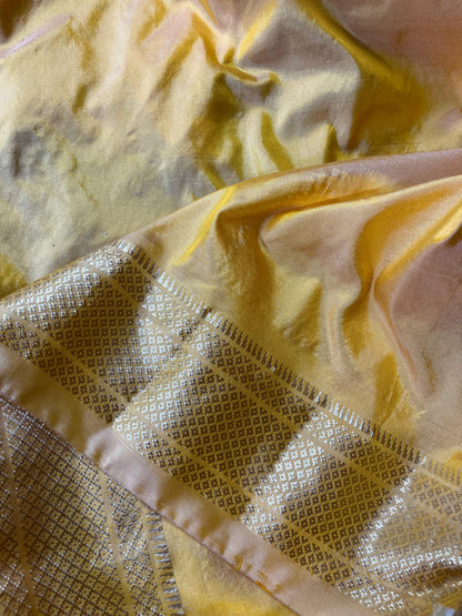 PASTEL ORANGE SILK PURE HANDLOOM PAITHANI SAREE