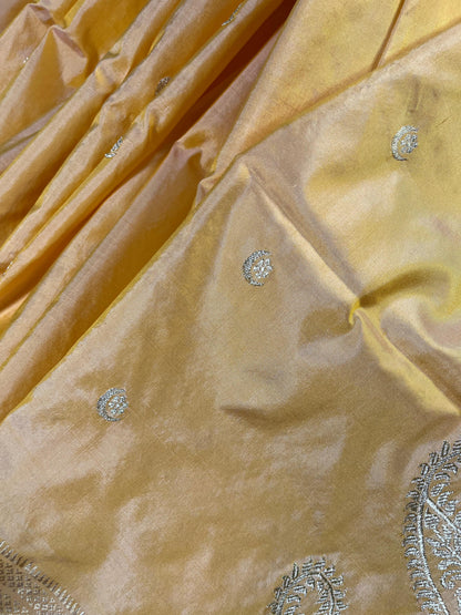 PASTEL ORANGE SILK PURE HANDLOOM PAITHANI SAREE