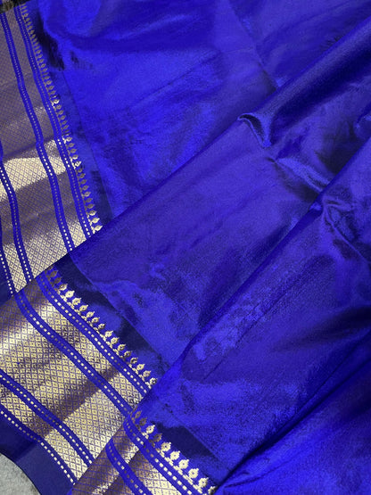 AZURE BLUE SILK PURE HANDLOOM PAITHANI SAREE
