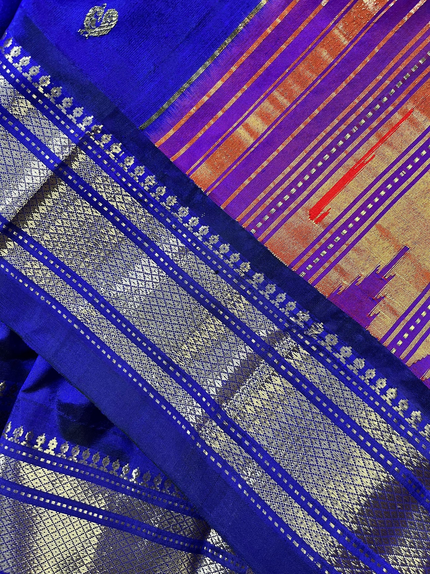AZURE BLUE SILK PURE HANDLOOM PAITHANI SAREE