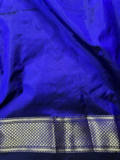 AZURE BLUE SILK PURE HANDLOOM PAITHANI SAREE