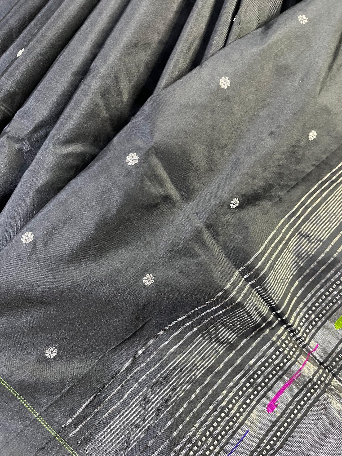 BLACK SILK PURE HANDLOOM PAITHANI SAREE
