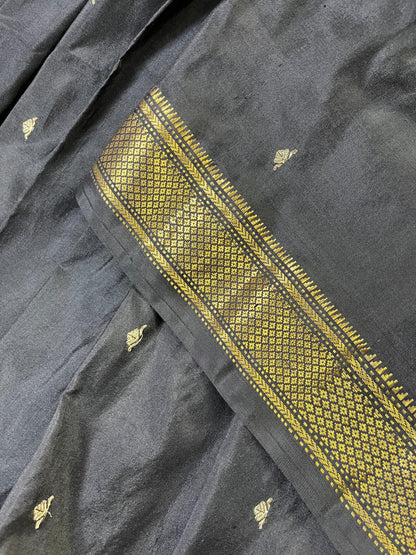 BLACK SILK PURE HANDLOOM PAITHANI SAREE