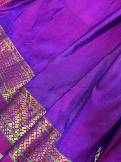 PURPLE SILK PURE HANDLOOM PAITHANI SAREE