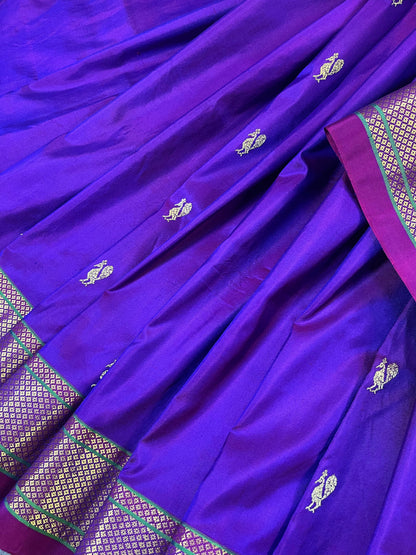 PURPLE SILK PURE HANDLOOM PAITHANI SAREE