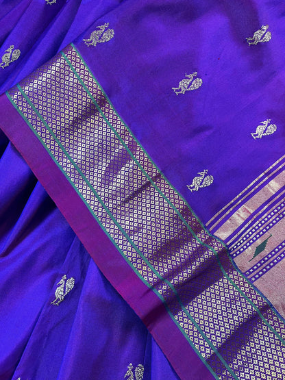 PURPLE SILK PURE HANDLOOM PAITHANI SAREE