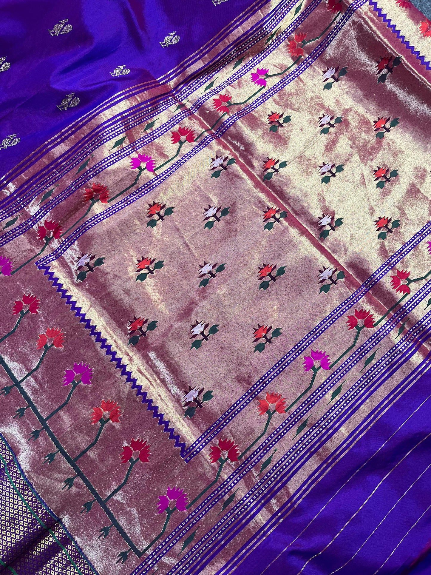 PURPLE SILK PURE HANDLOOM PAITHANI SAREE