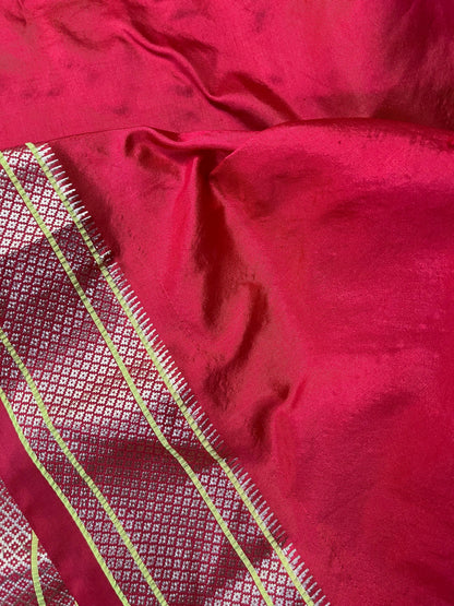 MEHENDI GREEN SILK PURE HANDLOOM PAITHANI SAREE