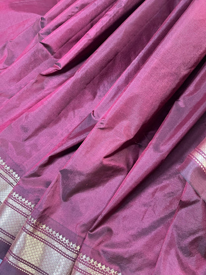 DARK MAROON SILK PURE HANDLOOM PAITHANI SAREE