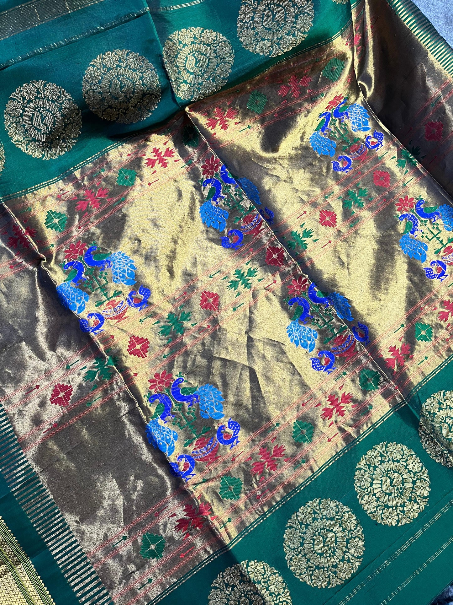 GREEN SILK PURE HANDLOOM PAITHANI SAREE