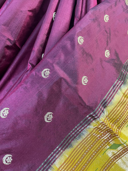 DARK MAROON SILK PURE HANDLOOM PAITHANI SAREE