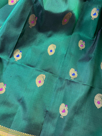 GREEN SILK PURE HANDLOOM PAITHANI SAREE