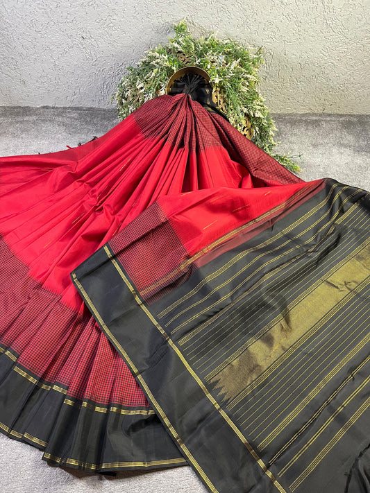 RED SILK PURE HANDLOOM KANJIVARAM SAREE
