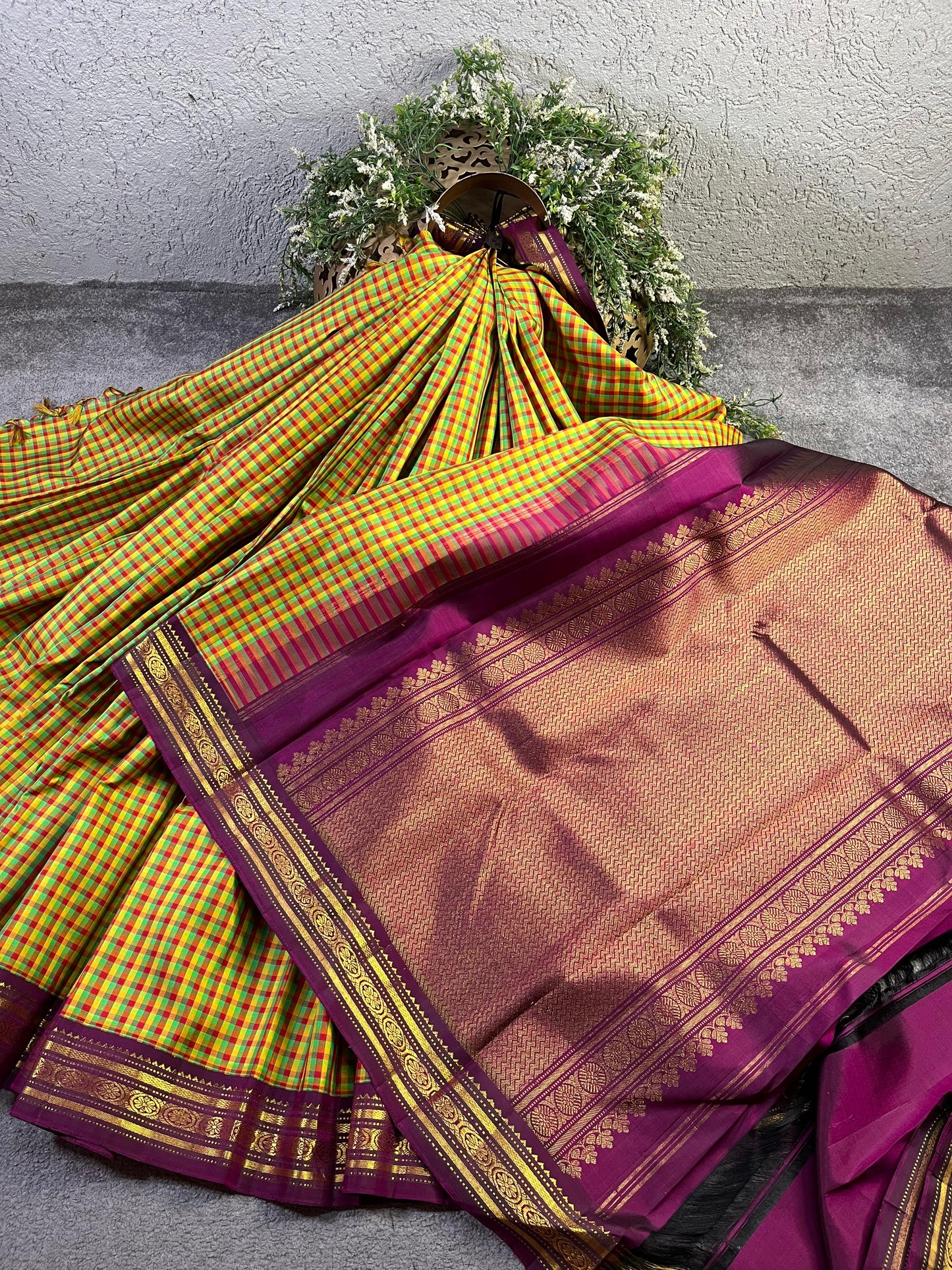 COLOURFUL SILK PURE HANDLOOM KANJIVARAM SAREE