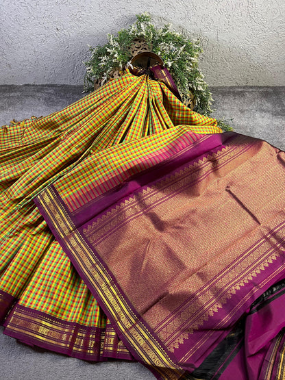 COLOURFUL SILK PURE HANDLOOM KANJIVARAM SAREE