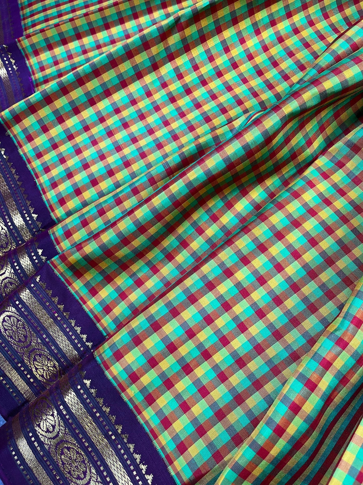 COLOURFUL SILK PURE HANDLOOM KANJIVARAM SAREE