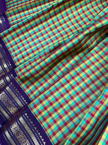 COLOURFUL SILK PURE HANDLOOM KANJIVARAM SAREE