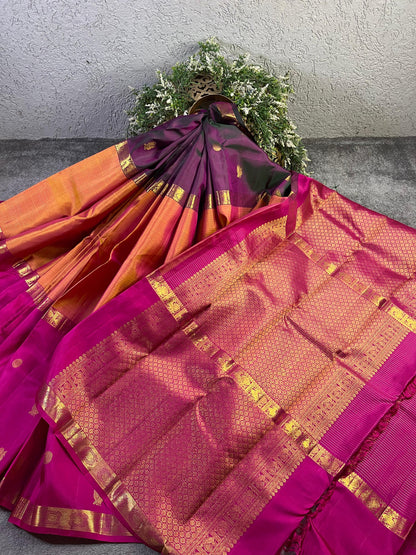 MUBBAGAM SILK PURE HANDLOOM KANJIVARAM SAREE