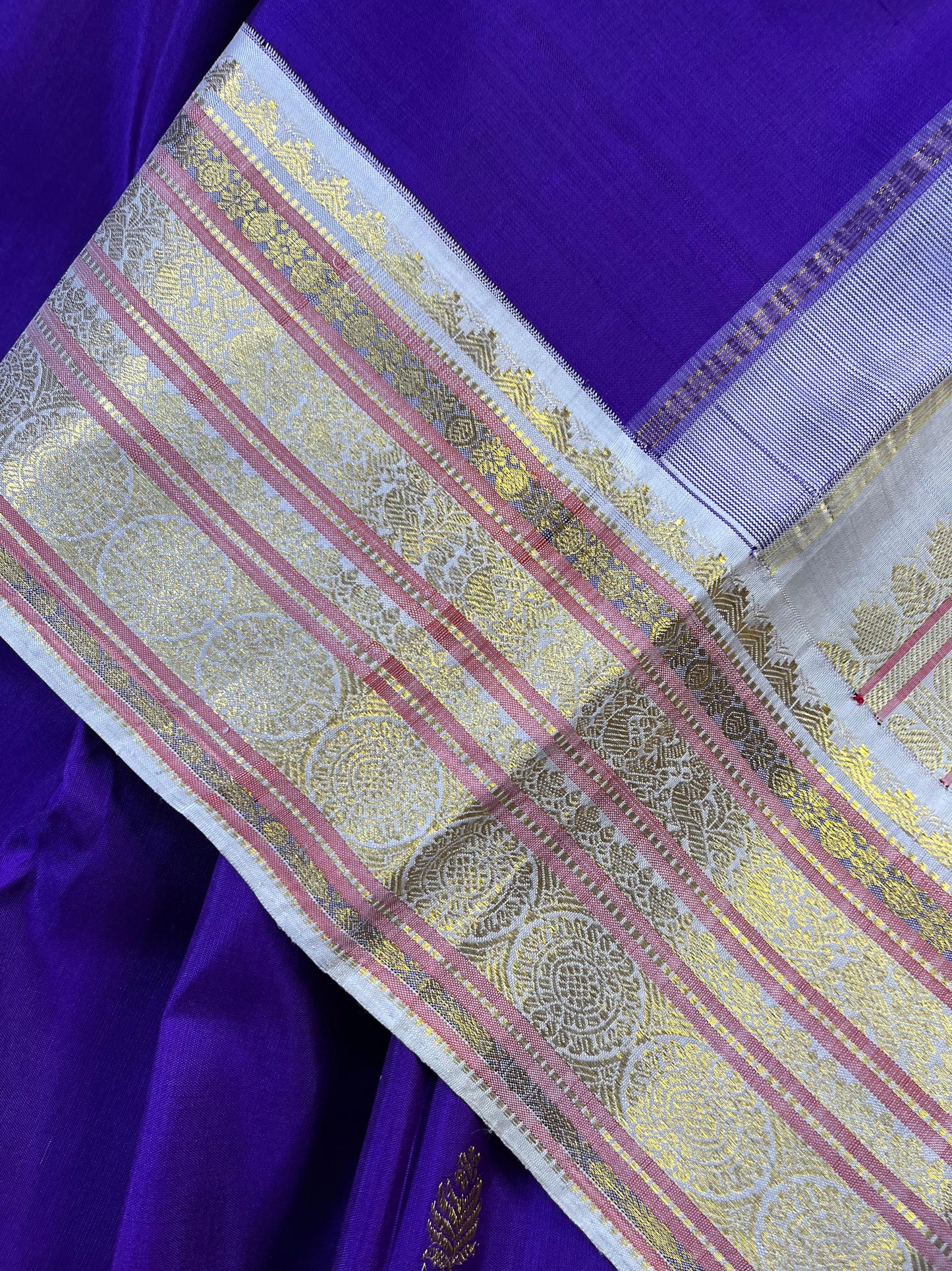 PURPLE SILK PURE HANDLOOM KANJIVARAM SAREE
