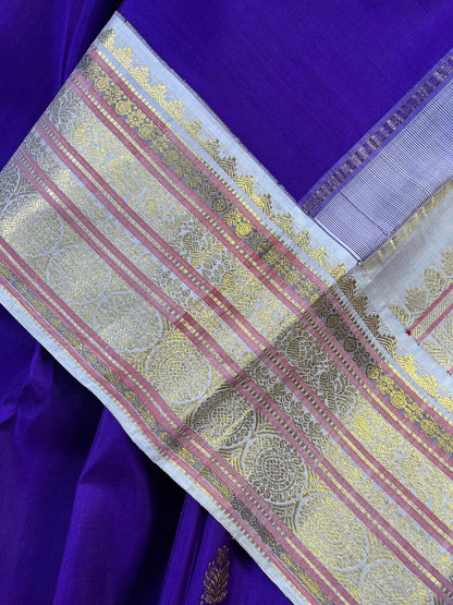 PURPLE SILK PURE HANDLOOM KANJIVARAM SAREE