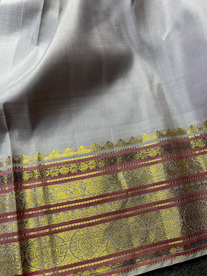PURPLE SILK PURE HANDLOOM KANJIVARAM SAREE