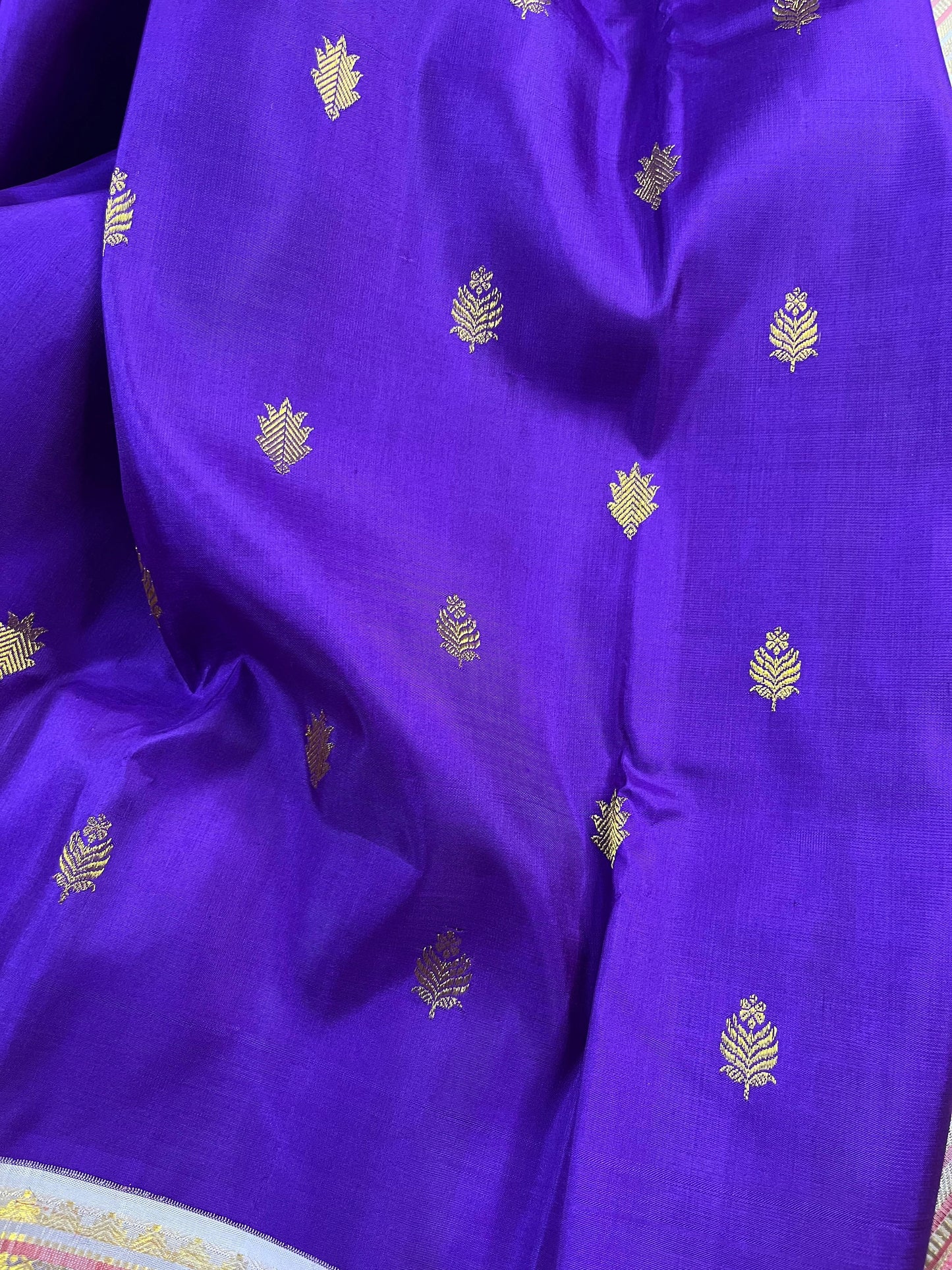PURPLE SILK PURE HANDLOOM KANJIVARAM SAREE