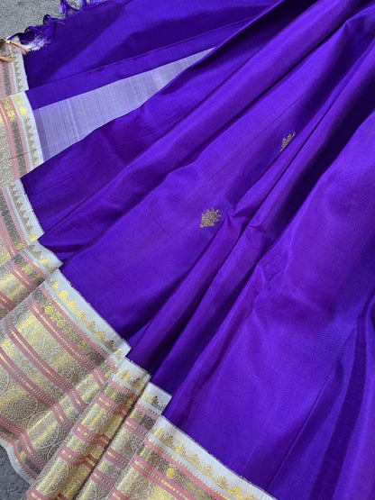 PURPLE SILK PURE HANDLOOM KANJIVARAM SAREE