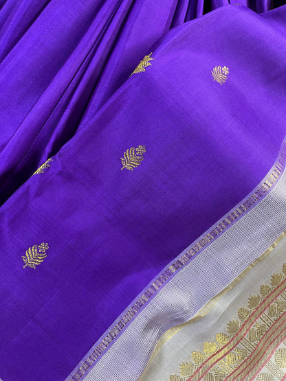PURPLE SILK PURE HANDLOOM KANJIVARAM SAREE