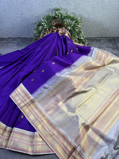 PURPLE SILK PURE HANDLOOM KANJIVARAM SAREE