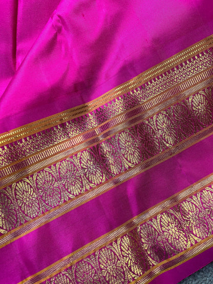 BLUE SILK PURE HANDLOOM KANJIVARM SAREE