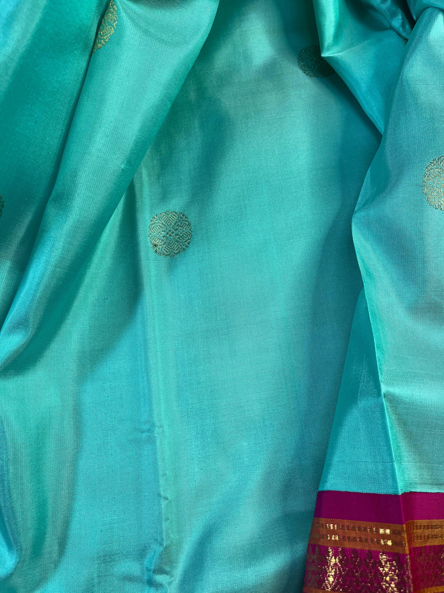BLUE SILK PURE HANDLOOM KANJIVARM SAREE