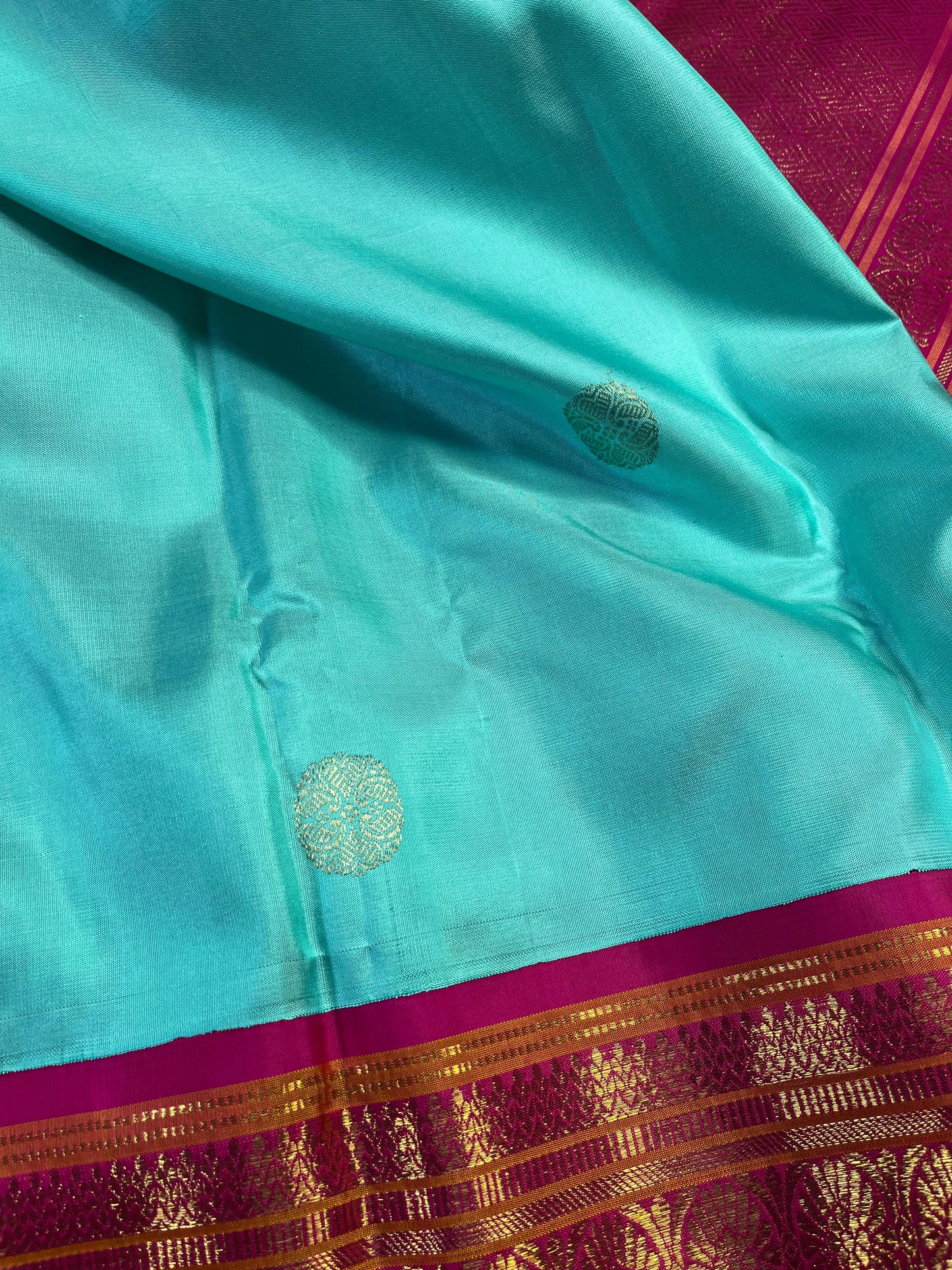 BLUE SILK PURE HANDLOOM KANJIVARM SAREE
