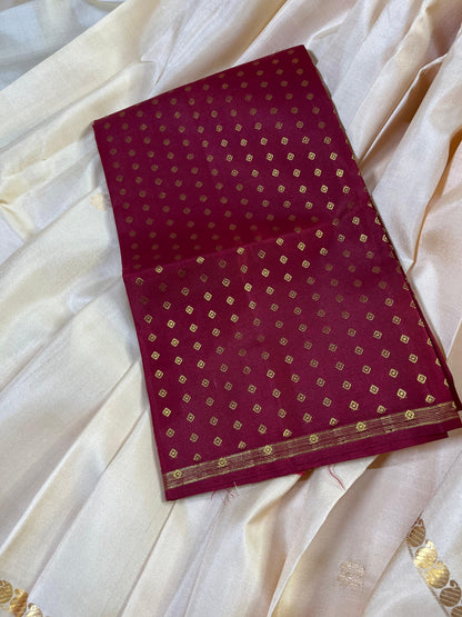 IVORY SILK PURE HANDLOOM KANJIVARAM SAREE