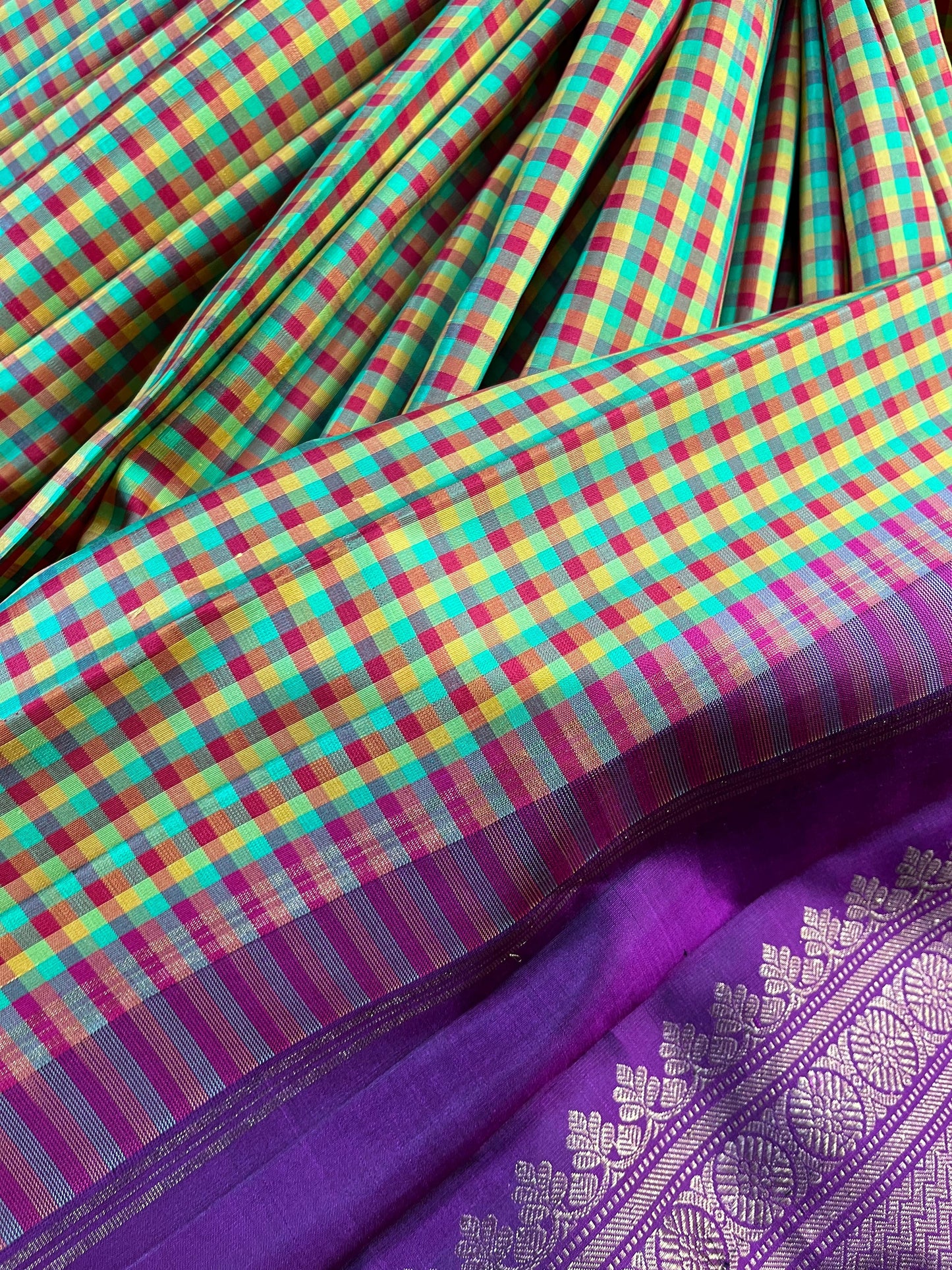 COLOURFUL SILK PURE HANDLOOM KANJIVARAM SAREE