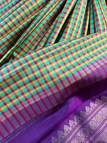 COLOURFUL SILK PURE HANDLOOM KANJIVARAM SAREE
